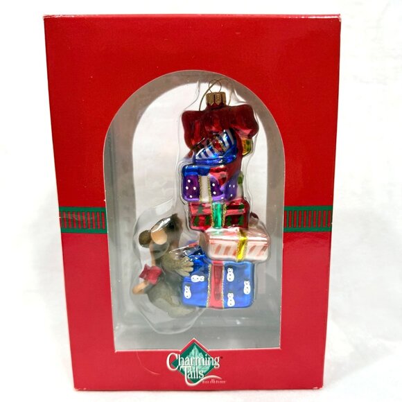 Vintage Charming Tails Glass Ornament "Stacks Of Joy" by Fitz & Floyd - Picture 6 of 8